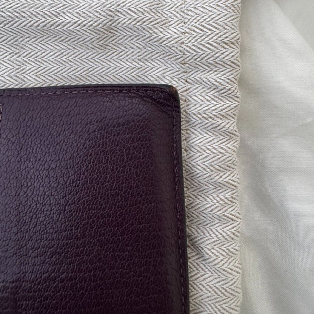 Auth Hermes Chevre Leather Raisin Purple Bearn Wallet - Picture 9 of 11